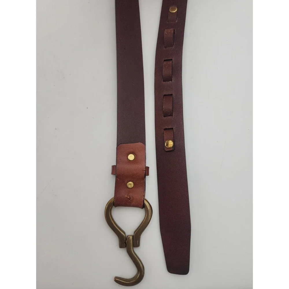 ORVIS Hoof Pick Belt, Brown Leather, Brass Buckle, Sz 40, 44.5